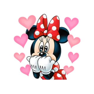 😍 Minnie Mouse Minnie, Disney, cartone animato, personaggio, carino, cuori telegram sticker