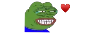 ❤ Pepe the Frog meme, frog, emote, internet culture telegram sticker