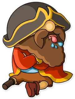 😒 การ์ตูน, สติกเกอร์, โจรสลัด, เศร้า, ร้องไห้, ตัวละคร whatsapp sticker