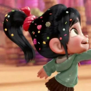 🌞 Vanellope von Schweetz Wreck-It Ralph Cartoon, Animation, Ralph reichts, Vanellope von Schweetz, Disney, Figur whatsapp sticker