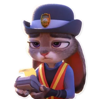 😞 Judy Hopps Zootopia lapin, police, mignon, uniforme, lapinou, agent whatsapp sticker