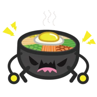 😡 mangkuk, marah, makanan, kartun whatsapp sticker