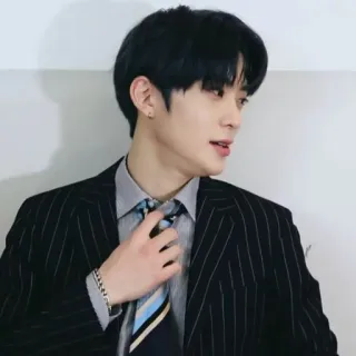🎮 homem, terno, gravata, coreano, risca de giz, retrato whatsapp sticker