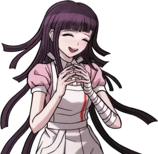 ☺️ Mikan Tsumiki Danganronpa Anime, Manga, Pielęgniarka, Różowy, Uśmiechnięty, Danganronpa whatsapp sticker