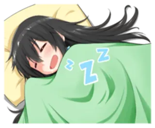 💤 sleeping, anime, cartoon, zz, tired, nap telegram sticker