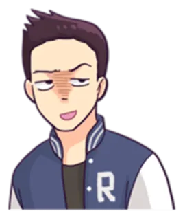 😀 Dibujo animado, Persona, Sticker, Presumido, Chaqueta Letterman telegram sticker