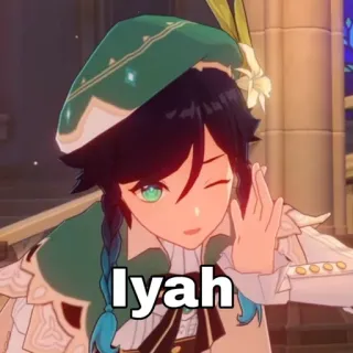 👍 Venti Genshin Impact Iyah Anime, Gra wideo, Genshin Impact, Venti, Postać, Meme telegram sticker