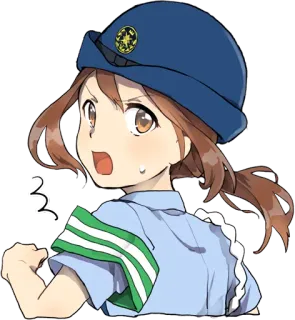 😯 アニメ, 警察, 女の子, 制服, 漫画 whatsapp sticker