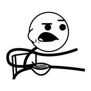 🍚 bonhomme allumette, manger, bol, céréales, dessin animé telegram sticker