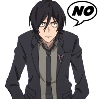👎 NO Anime, Charakter, Nein, Ablehnung telegram sticker