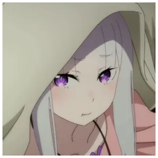 🥄 Echidna Re:Zero Anime, Dibujos animados, Equidna, Bruja, Re Zero, Mujer, Personaje, Capucha whatsapp sticker