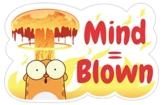 😳 Mind = Blown explosion, choqué, chat, époustouflant telegram sticker
