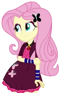 😈 Fluttershy My Little Pony Cartoon, Figur, Animiert, Mädchen, Fluttershy, Equestria Girls whatsapp sticker