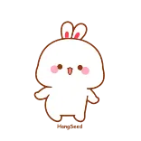 💃 coniglio, carino, animale, kawaii, adesivo whatsapp sticker