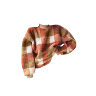 🌟 Pullover, Kleidung, kariert, orange, warm whatsapp sticker