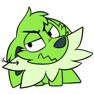 👎 animal, perro, dibujo animado, verde, pegatina whatsapp sticker
