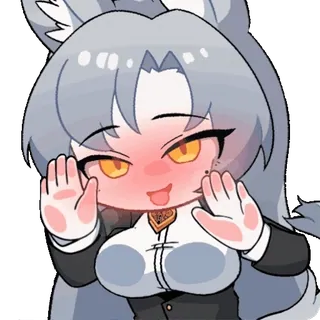 😛 Anime, Chibi, Desenho animado, Personagem, Garota lobo, Furry, Fofo, Ruborizar telegram sticker