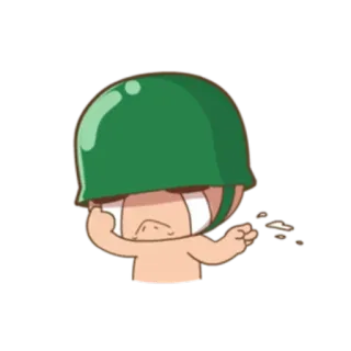 😪 cartoon, soldier, military, upset, sad, helmet whatsapp sticker