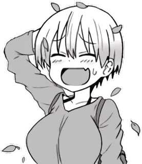 😅 Uzaki Hana Uzaki-chan Wants to Hang Out! аниме, манга, милый, каваий, uzaki-chan, uzaki hana, персонаж telegram sticker