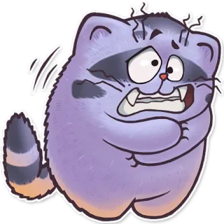 😬 raccoon, cute, scared, animal, cartoon whatsapp sticker