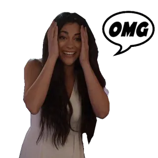 ☮️ OMG Frau, Überraschung, Omg, Aufgeregt, Ausdruck, Emotion, Sprechblase telegram sticker