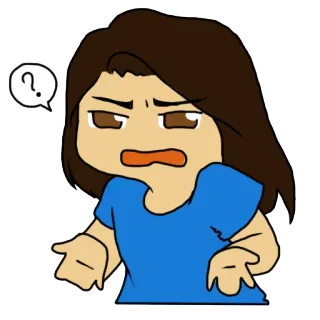 🤔 만화, 질문, 혼란스러움, 표정, 감정, 일러스트, 스티커 telegram sticker
