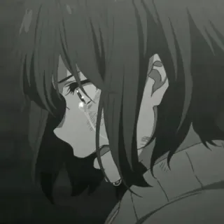 👀 traurig, weinend, anime, mädchen, emotional, tränenreich telegram sticker