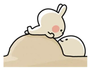 😴 кролик, милый, мультфильм, животное, иллюстрация, стикер whatsapp sticker