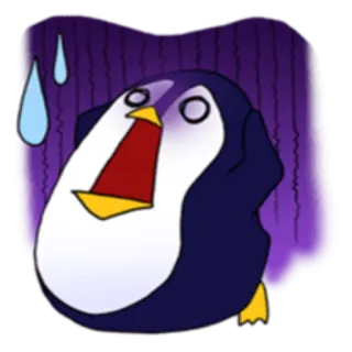 😨 пингвин, в шоке, удивлен, мультфильм, животное, эмоция telegram sticker