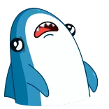 🤦‍♀️ 돌고래, 만화, 슬픈, 파란색, 동물, 해양 생물 telegram sticker