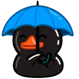 💧 утка, зонт, мультфильм, милый, животное telegram sticker