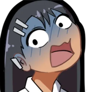🌟 Nagatoro Don't Toy With Me, Miss Nagatoro Аниме, Нагаторо, Выражение лица, В шоке, Девушка, Мультфильм telegram sticker