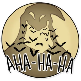 😂 AHA-HA-HA хэллоуин, призрак, летучие мыши, ужасы, жуткий, смех telegram sticker