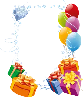 🎊 balony, prezenty, upominki, święto, urodziny, ramka telegram sticker