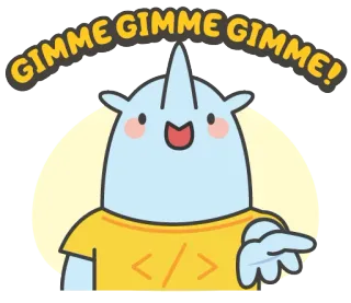 😍 GIMME GIMME GIMME! Desenho animado, Pedido, Fofo, Exigente, Dá, Animal de desenho animado telegram sticker