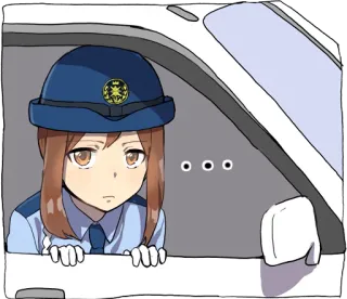 😑 警察, アニメ, 車, 警官 whatsapp sticker