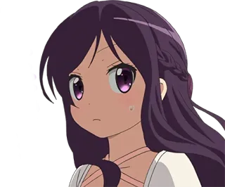 😒 Anime, Chica, Dibujo animado, Lindo, Pelo morado whatsapp sticker