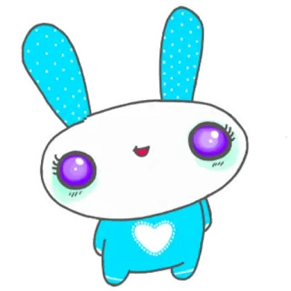 😊 coniglio, coniglietto, carino, cartone animato, adesivo telegram sticker