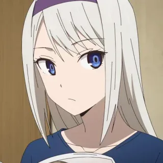 🤨 Kei Shirogane Kaguya-sama: Love Is War Anime, Meisje, Wit haar, Blauwe ogen, Kei Shirogane, Kaguya-sama: Love is War, Manga, Schattig whatsapp sticker