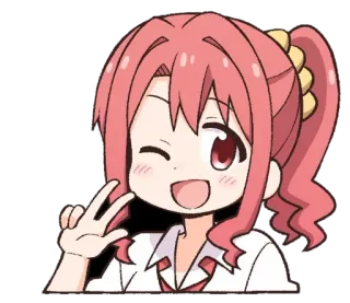 ✌️ Anime, Gadis, Lucu, Damai, Berkedip telegram sticker