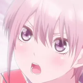 🦊 anime, chica, pelo rosa, manga, linda telegram sticker