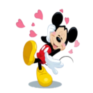 🥰 Mickey Mouse Cartoon, Maus, Herzen, Liebe, Disney, animiert telegram sticker
