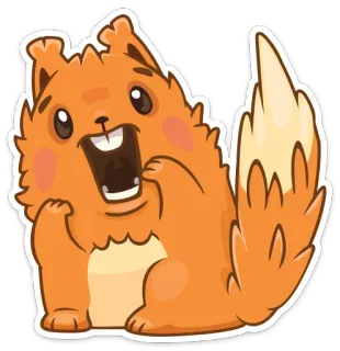 😨 다람쥐, 동물, 만화, 귀여운, 포유류, 야생 동물 telegram sticker