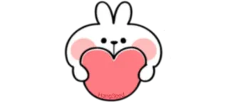 ❤️ HangSeed うさぎ, 可愛い, カワイイ, ハート, 愛 telegram sticker