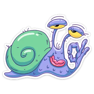 👌 Escargot, OK, Geste, Dessin animé, Drôle, Humour telegram sticker