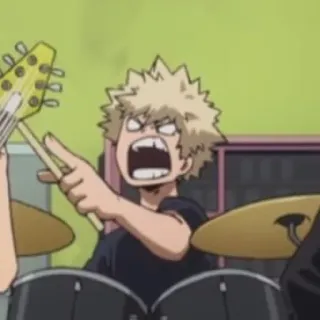 🍺 Katsuki Bakugo My Hero Academia Anime, Karakter, Bakugo, My Hero Academia, Drummer, MHA telegram sticker