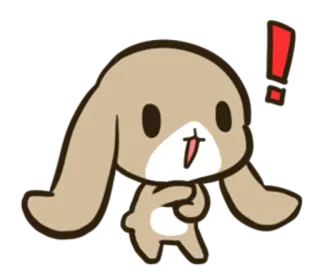 😲 coelho, fofo, animal, desenho animado, adorável, exclamação whatsapp sticker
