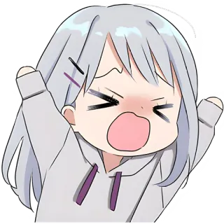 🤗 anime girl, cute, angry, frustrated, emotional, cartoon, sticker, crying telegram sticker