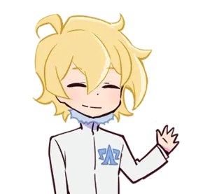 😊 anime, cartoon, character, waving, blonde hair whatsapp sticker