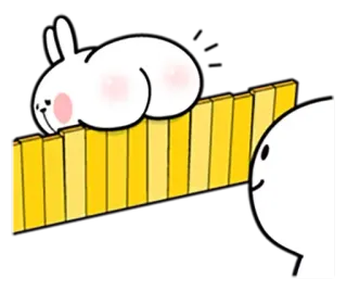 😌 conejo, dominó, dibujos animados, lindo, animal, pegatina telegram sticker